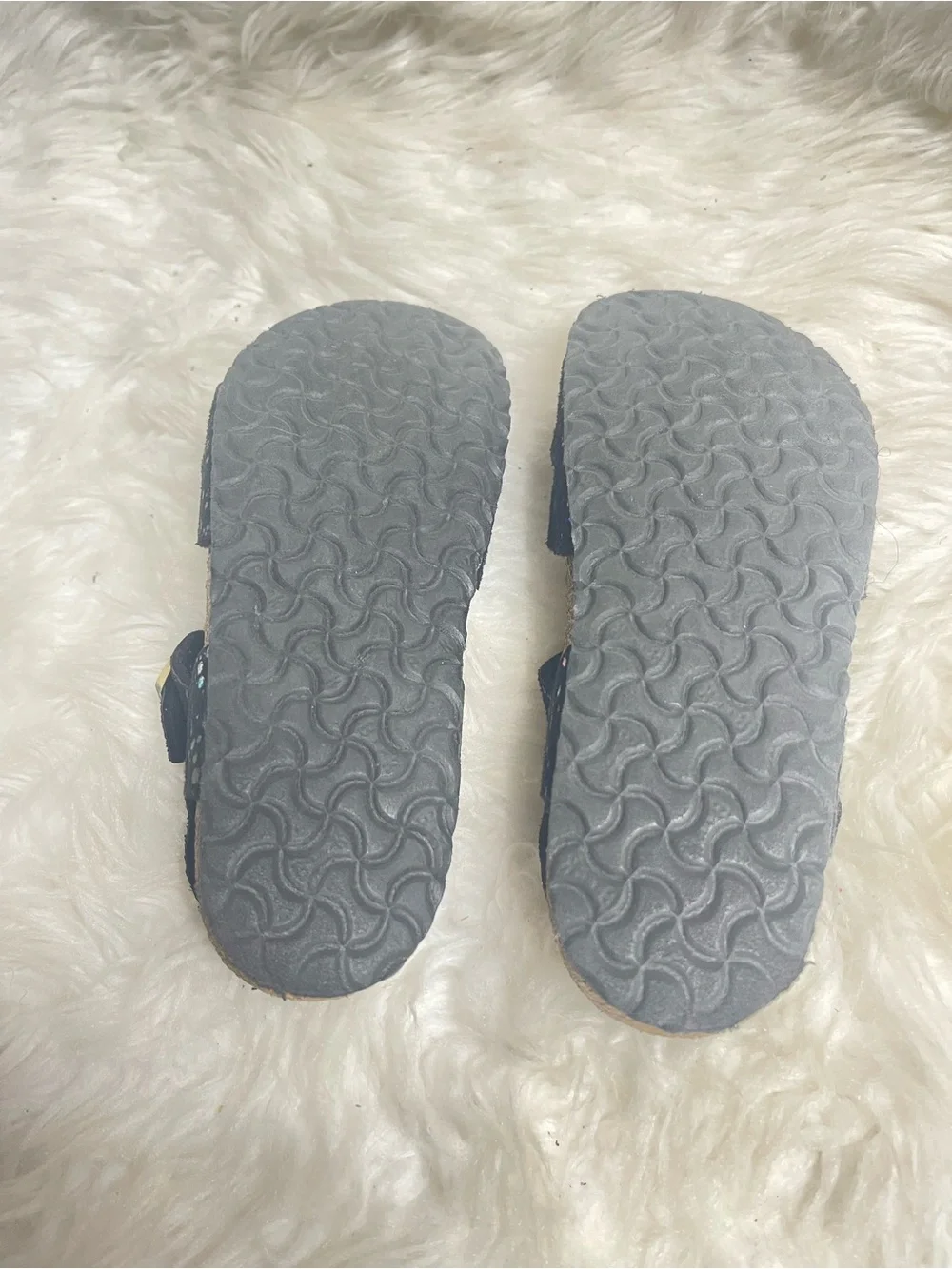 Birkenstock Rio Girls Black Glitter confetti Buckle Sandals USSZ12